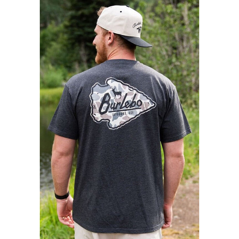 Burlebo Men`s Arrowhead Deer Camo Black Tee