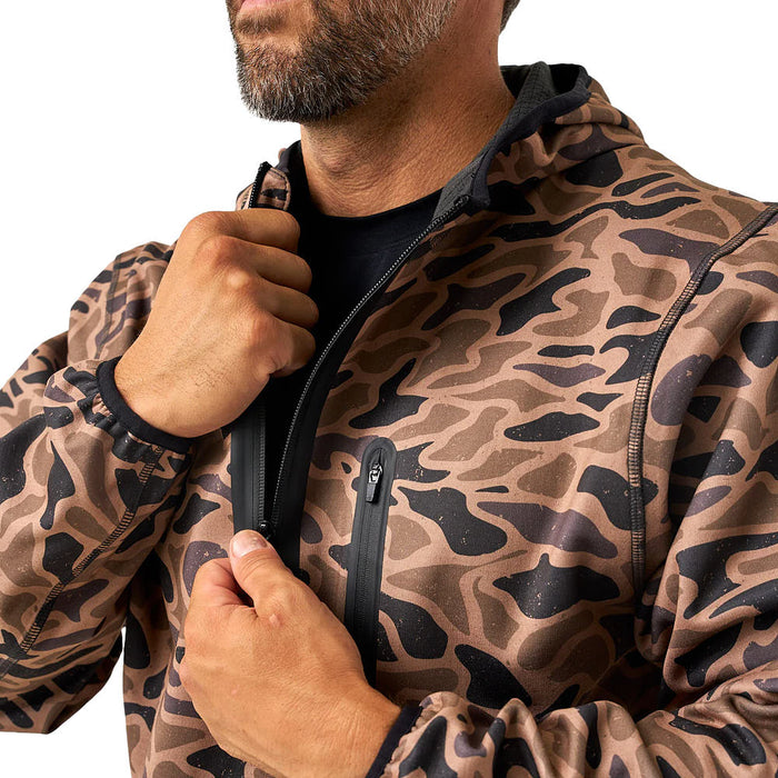 Burlebo Men's Duke Tech Mid Layer Gauge Camo Pullover