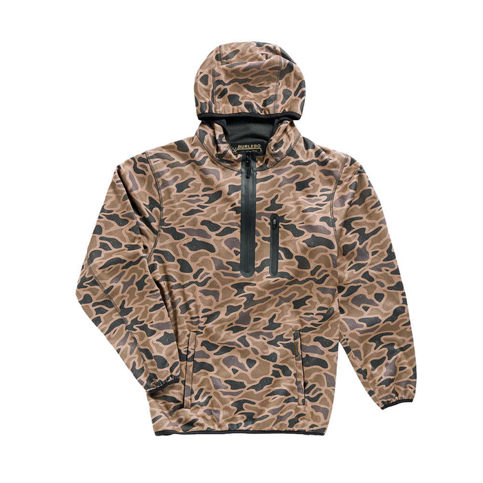 Burlebo Men's Duke Tech Mid Layer Gauge Camo Pullover