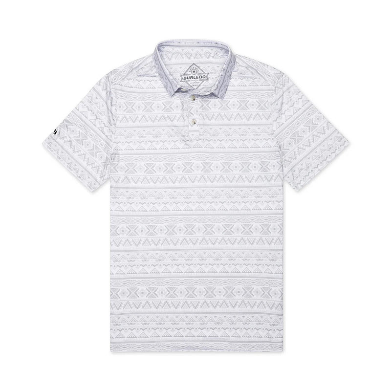 Burlebo Men's Grey Aztec Performance Polo