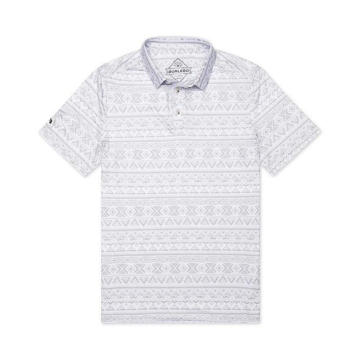 Burlebo Men's Grey Aztec Performance Polo