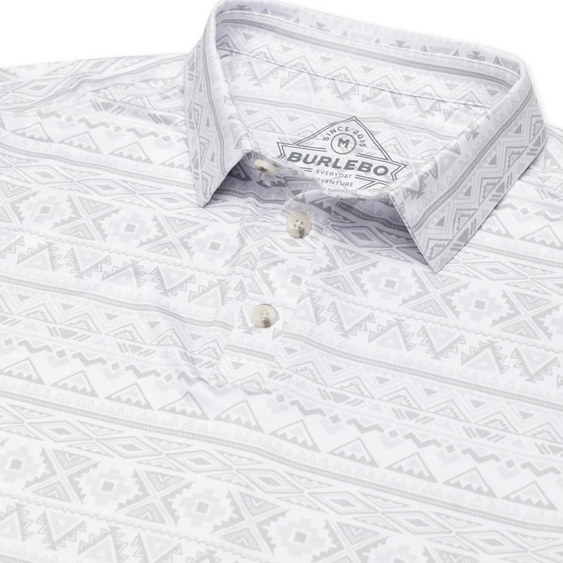 Burlebo Men's Grey Aztec Performance Polo
