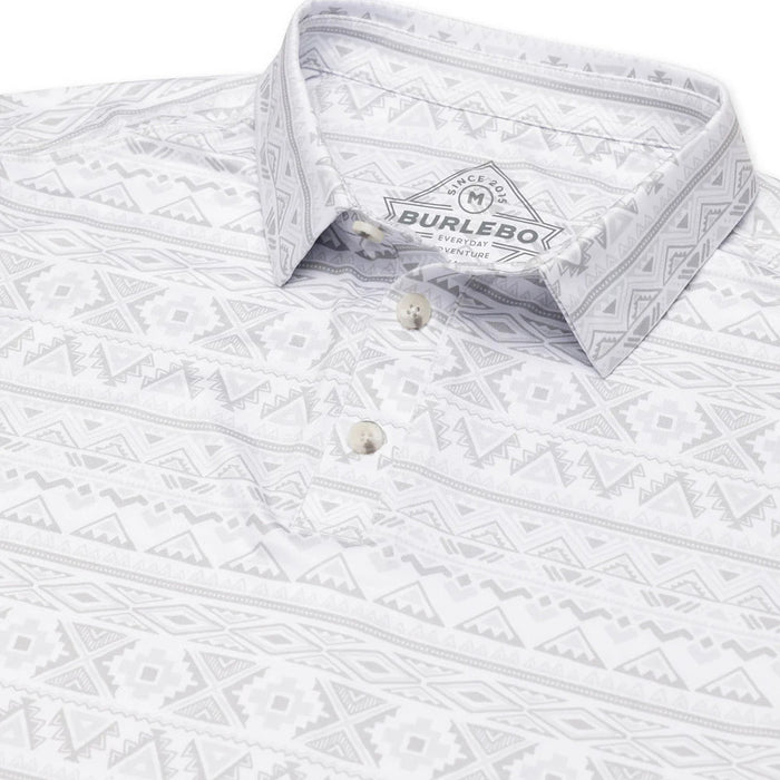 Burlebo Men's Grey Aztec Performance Polo