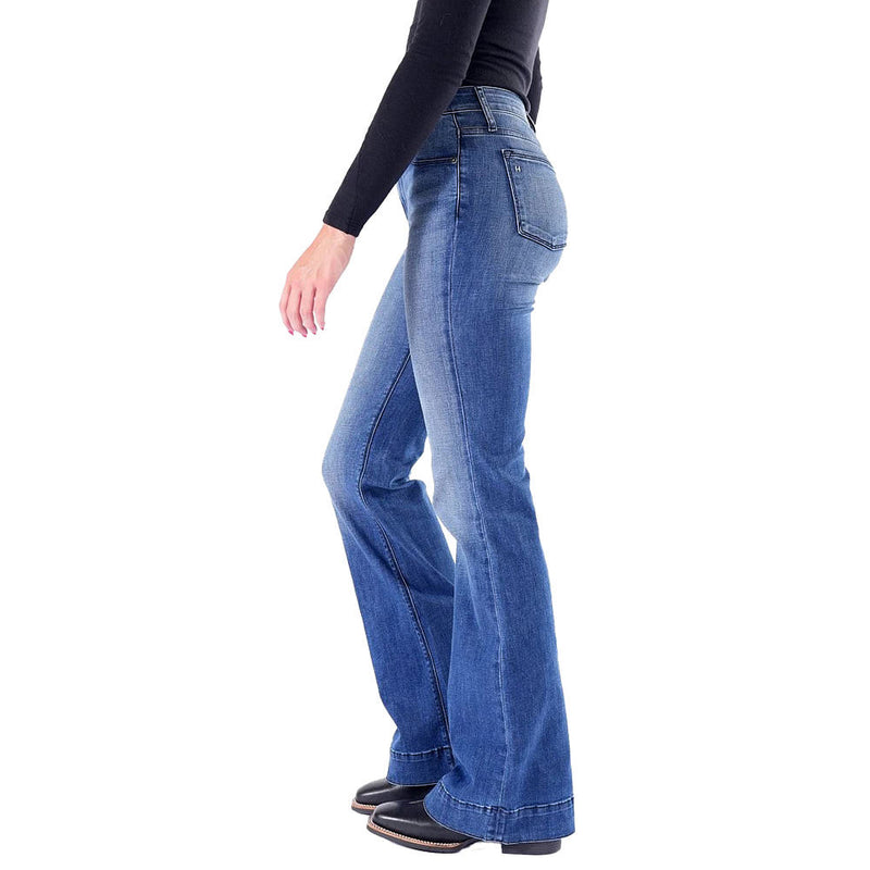 Haala Denim Women's Bella Indigo Stone Black Stitch Trouser
