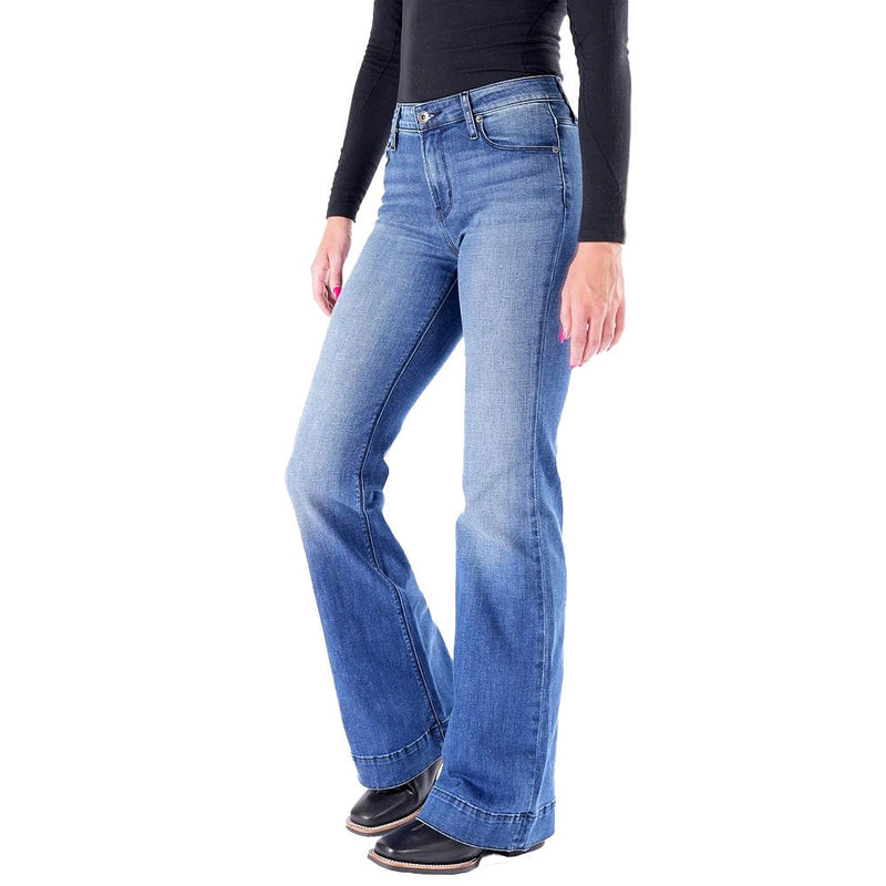 Haala Denim Women's Bella Indigo Stone Black Stitch Trouser