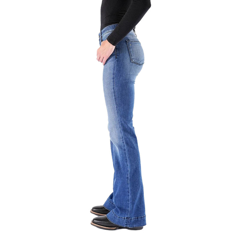 Haala Denim Women's Bella Indigo Stone Black Stitch Trouser