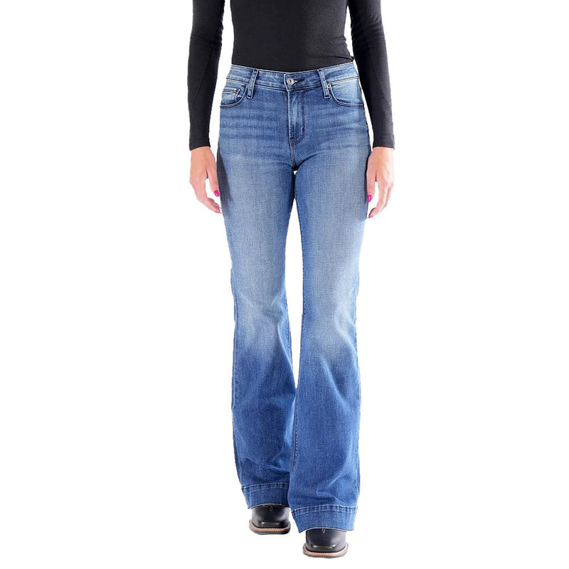 Haala Denim Women's Bella Indigo Stone Black Stitch Trouser