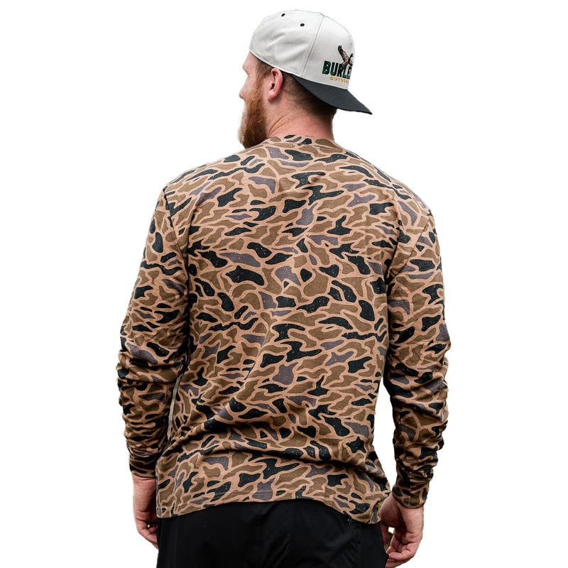 Burlebo Men`s Gauge Camo Long Sleeve Pocket T-shirt