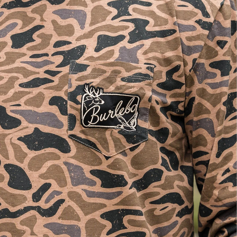 Burlebo Men`s Gauge Camo Long Sleeve Pocket T-shirt