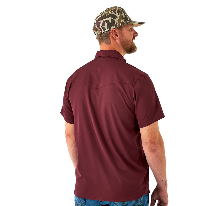 Burlebo Men's Maroon Performance Western Shirt