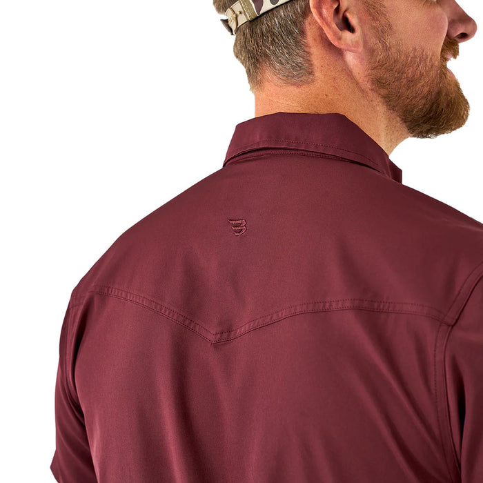 Burlebo Men's Maroon Performance Western Shirt