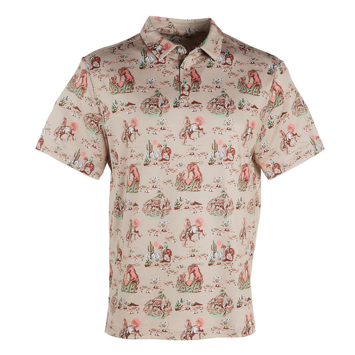 Burlebo Cowboy Up Khaki Polo