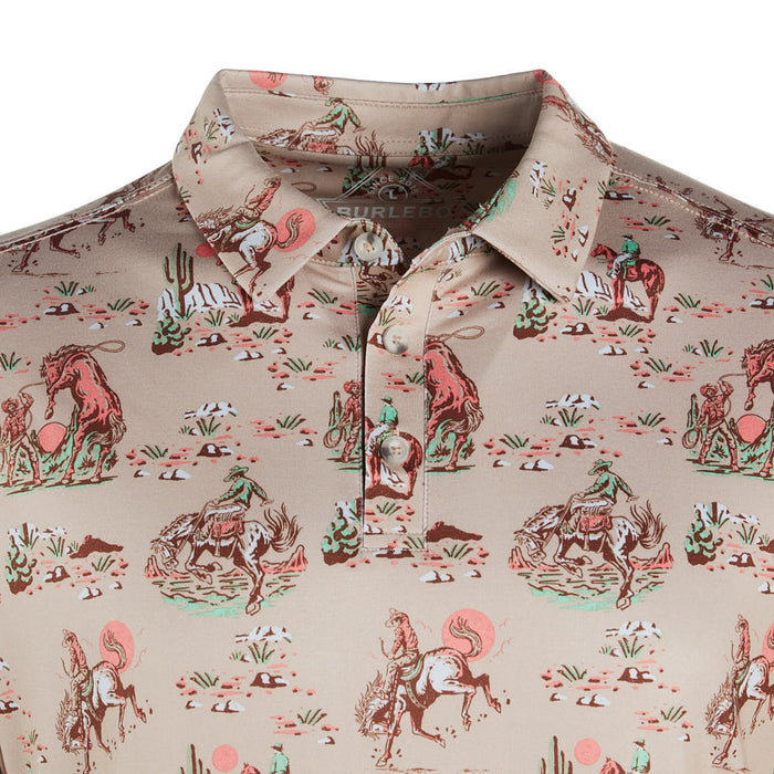 Burlebo Cowboy Up Khaki Polo