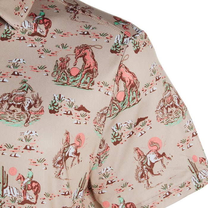 Burlebo Cowboy Up Khaki Polo