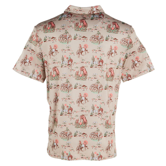 Burlebo Cowboy Up Khaki Polo