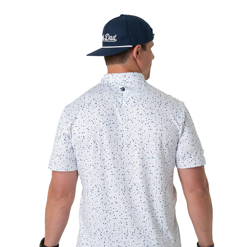 Burlebo Men's White Speckled Performance Polo