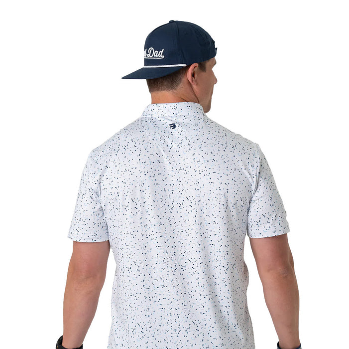Burlebo Men's White Speckled Performance Polo