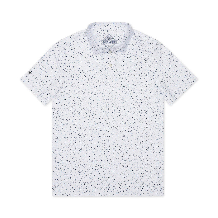 Burlebo Men's White Speckled Performance Polo