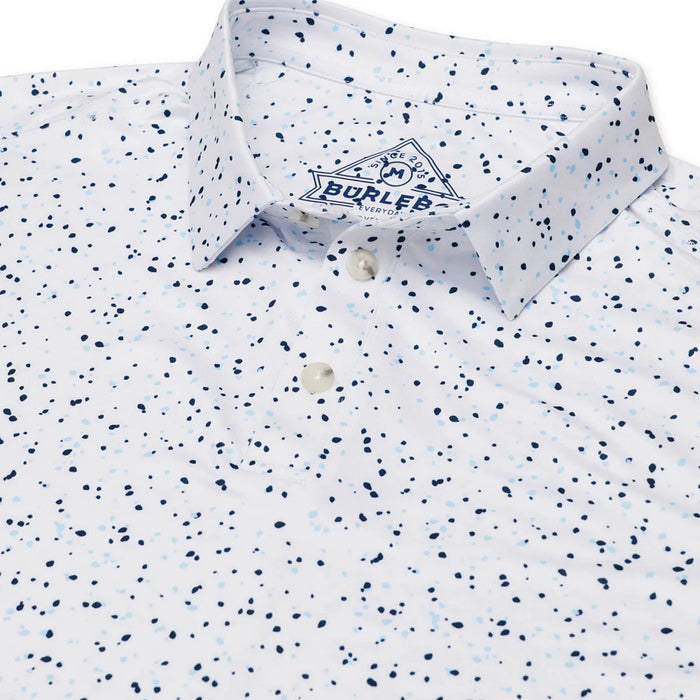 Burlebo Men's White Speckled Performance Polo