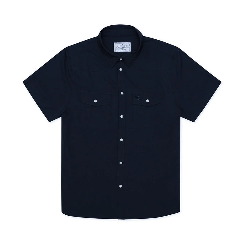 Burlebo Men's Navy Performance Western Shirt