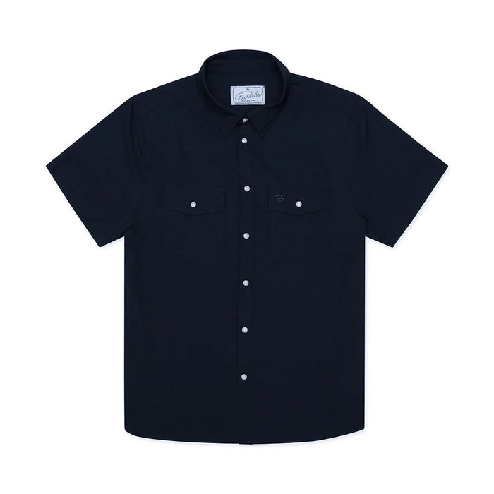 Burlebo Men's Navy Performance Western Shirt