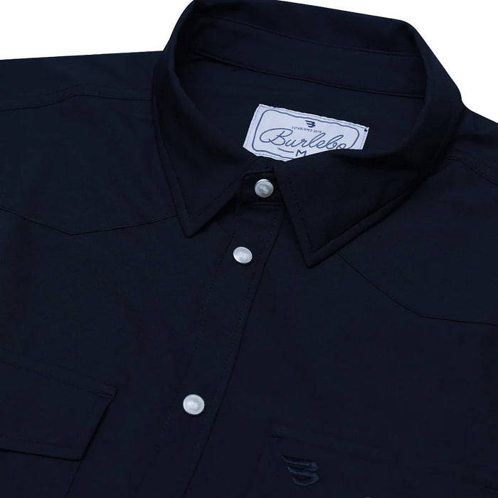 Burlebo Men's Navy Performance Western Shirt