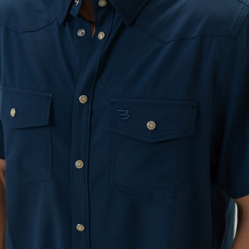 Burlebo Men's Navy Performance Western Shirt