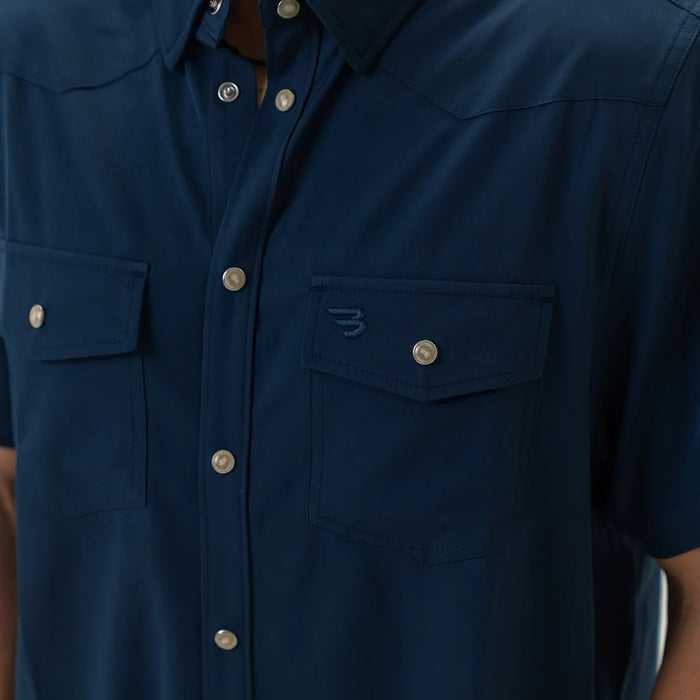 Burlebo Men's Navy Performance Western Shirt