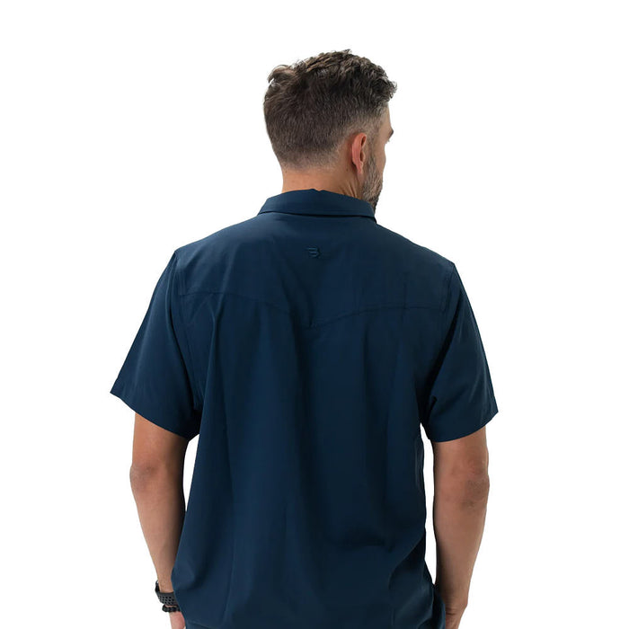 Burlebo Men's Navy Performance Western Shirt