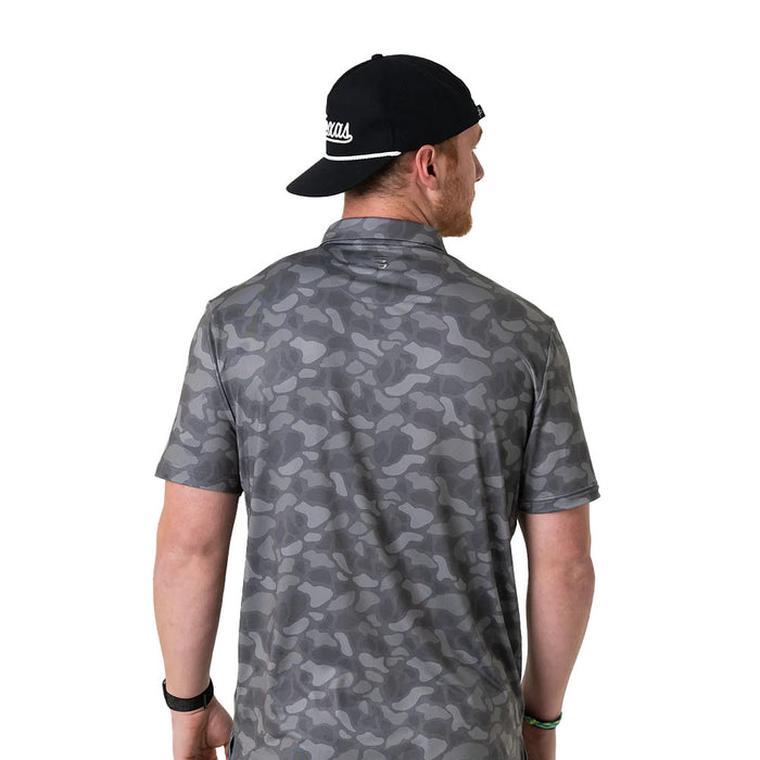 Burlebo Men's Stone Camo Performance Polo
