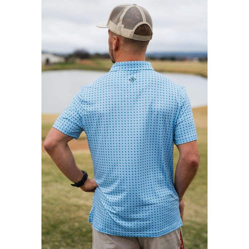 Burlebo Mens Texas Blue Performance Polo