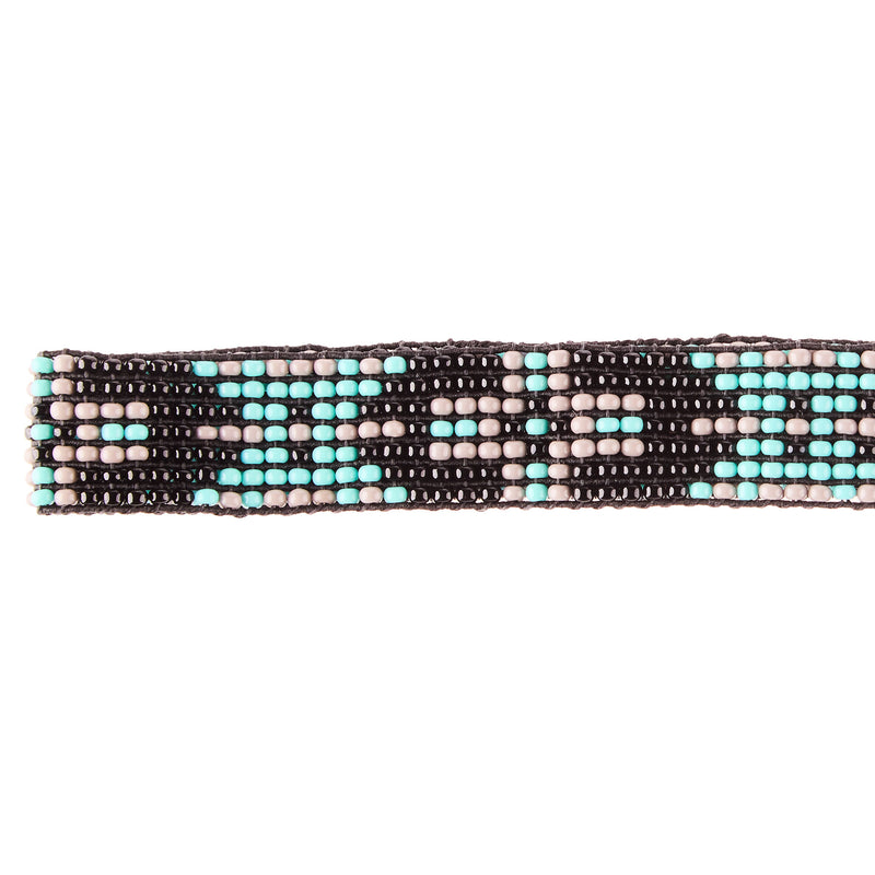 Austin Accent Inc. 7 Row Turquoise Black and Grey Stretch Hat Band