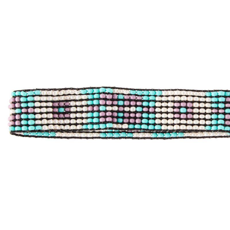 Austin Accent Inc. 7 Row Turq White and Purple Stretch Hat Band