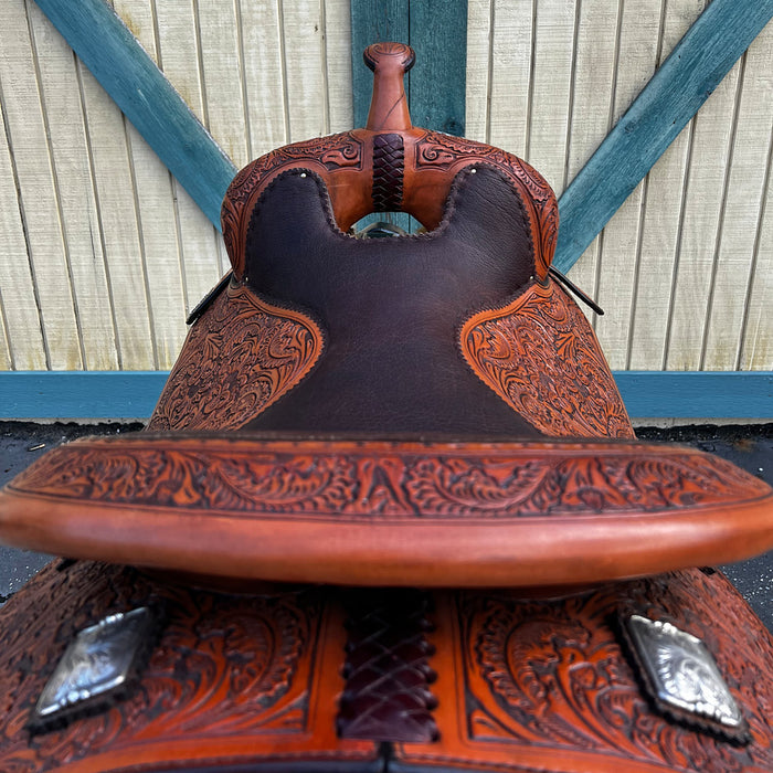 Bob`S Custom Saddles 16.5in Floral Reining Saddle