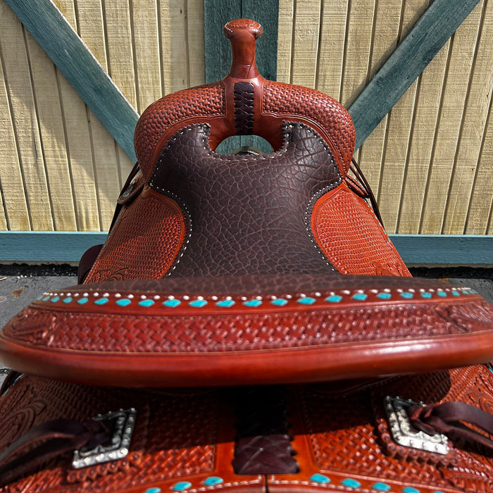 Bob`S Custom Saddles 16.5in Floral Reining Saddle