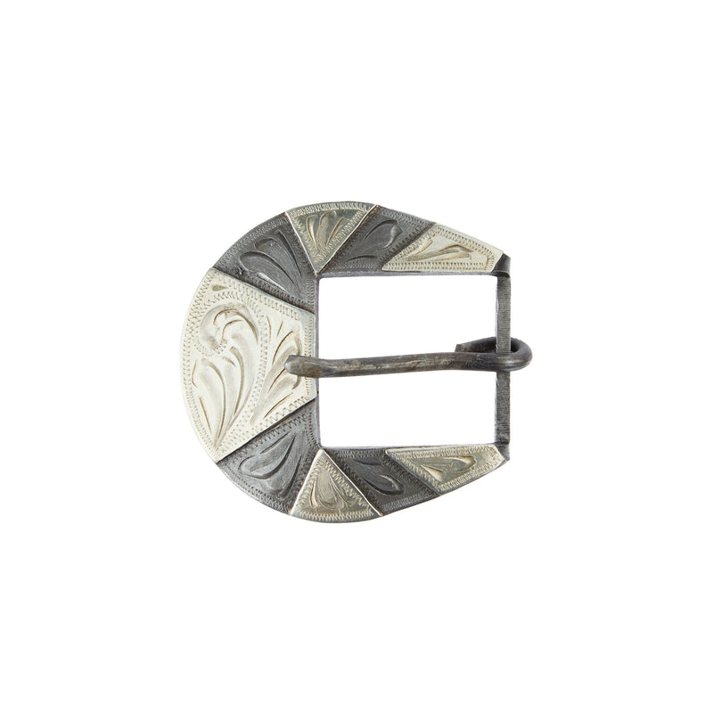 Cowperson Tack Blue Iron Silver Bar 1in Buckle and Keeper
