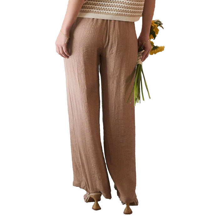 Blu Pepper Womens Tan High Waist Wide Leg Pant