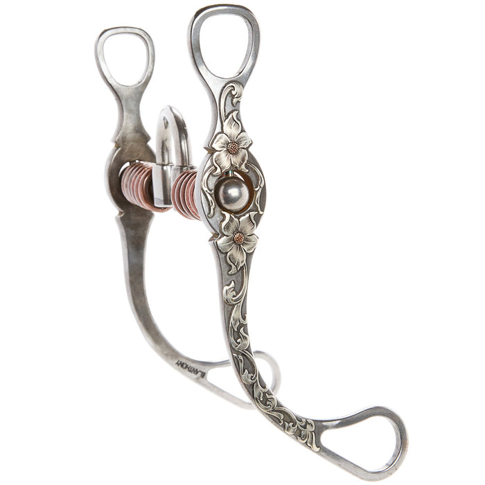 Brandon Anthony Bit & Spur Co. Silver rection with per Rings Straight Shank Bit