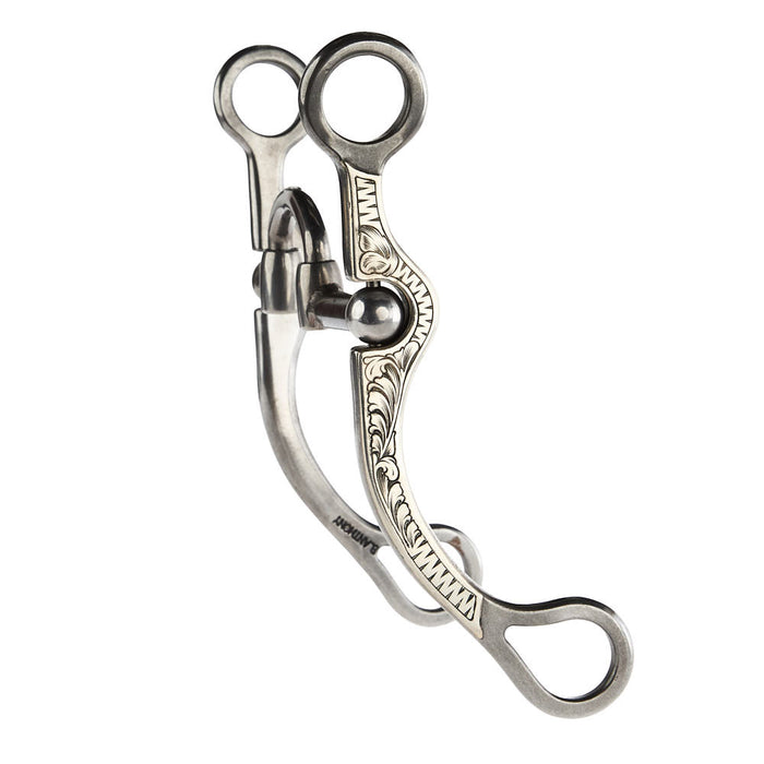 Brandon Anthony Bit & Spur Co. Silver Ball Hinge Port Correction Shank Bit