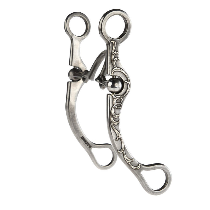 Brandon Anthony Bit & Spur Co. Silver Ported Chain Ball Hinge Shank Bit