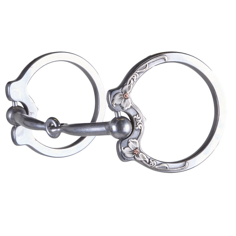 Brandon Anthony Engraved Silver Floral Show Ring Snaffle Bit