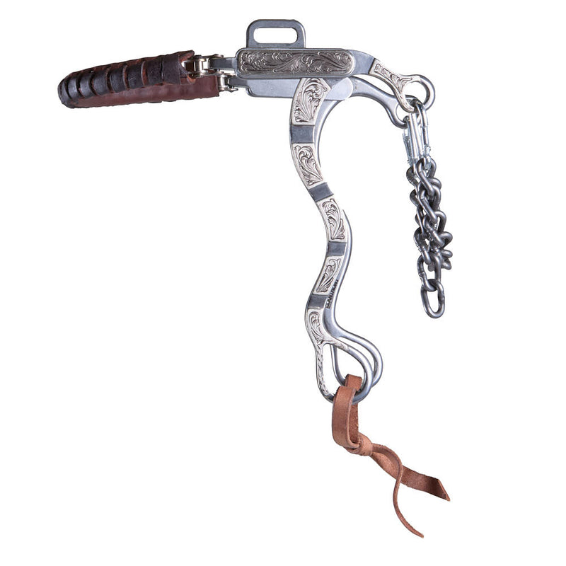 Brandon Anthony Engraved Silver Bar Long Shank Hackamore