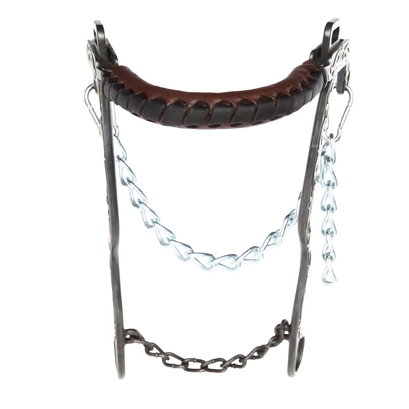 Brandon Anthony Bit & Spur Co. Engraved Silver Floral Long Shank Hackamore