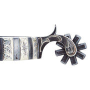 Brandon Anthony Bit & Spur Co. 7/8 Inch Silver Bar Men's Spurs with Chap Guard