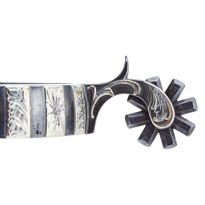 Brandon Anthony Bit & Spur Co. 7/8 Inch Silver Bar Men's Spurs with Chap Guard
