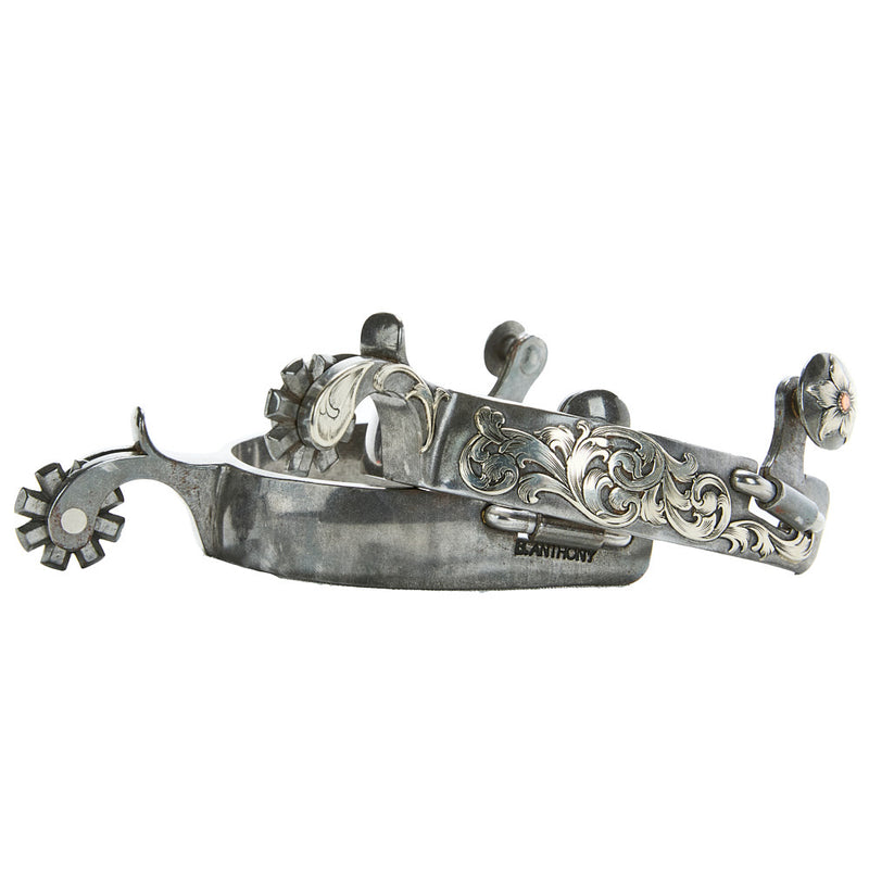 Brandon Anthony Bit & Spur Co. 7/8in Silver Mounted with 8pt Rowel Spurs