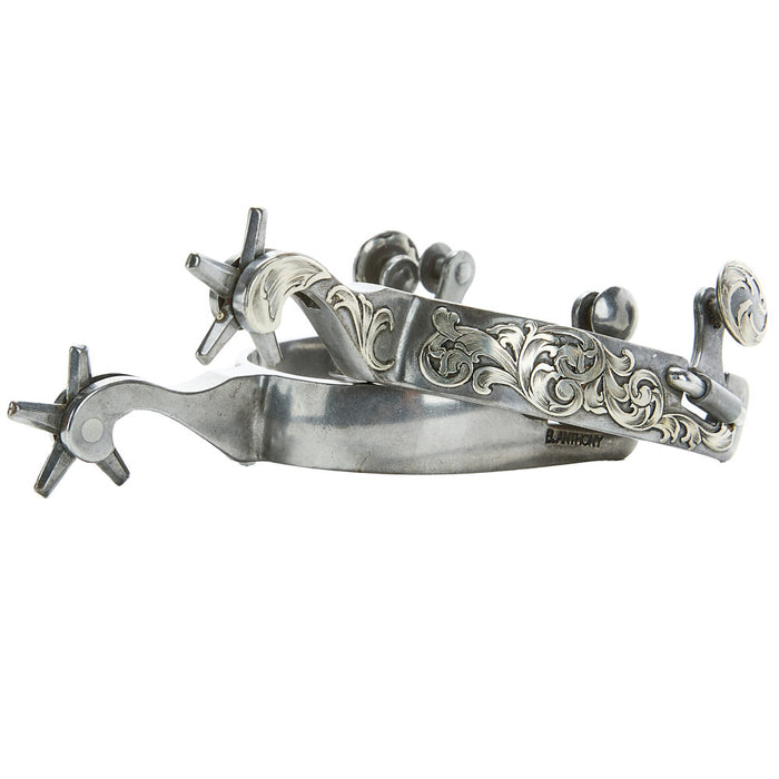 Brandon Anthony Bit & Spur Co. 7/8in Silver Mounted with 5pt Rowel Spu