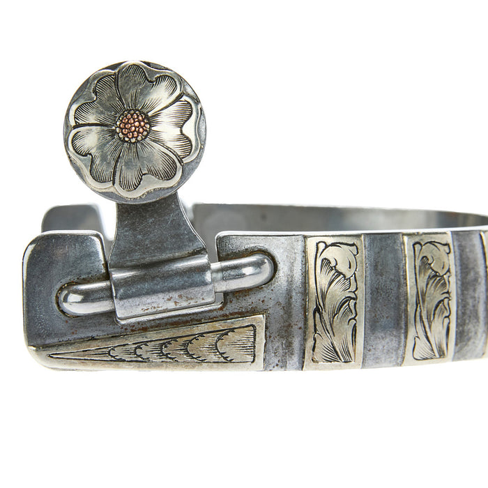 Brandon Anthony 7/8in Silver Bar Mounted with 6pt Rowel Spurs