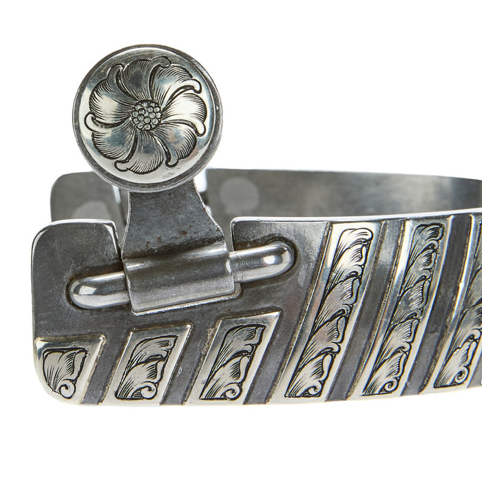 Brandon Anthony Bit & Spur Co. 1in Silver Bar Mounted with 10pt Rowel Spurs
