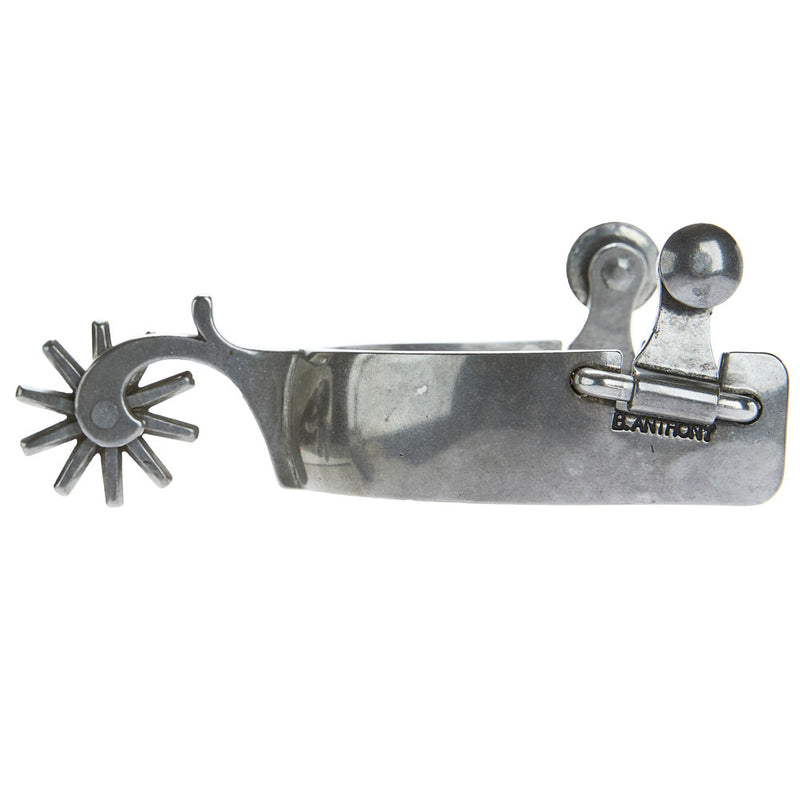 Brandon Anthony Bit & Spur Co. 1in Silver Bar Mounted with 10pt Rowel Spurs
